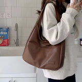 Damen Klassische Alltagsschultertasche aus Leder