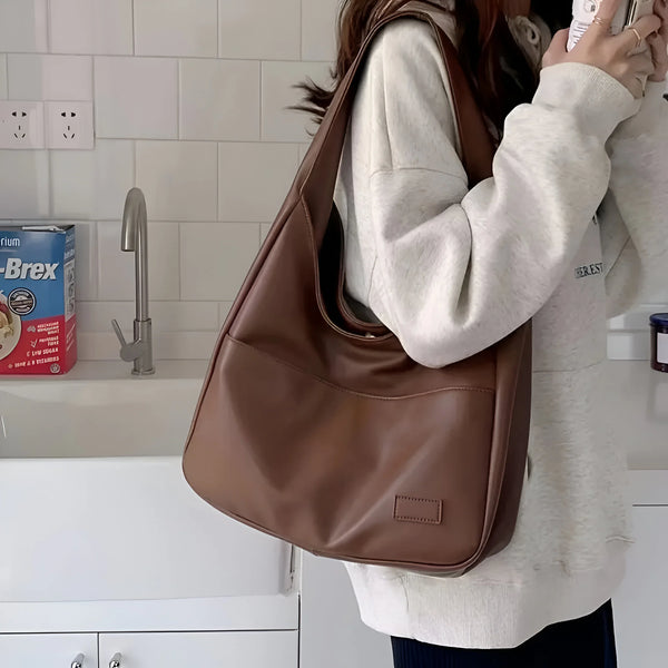Damen Klassische Alltagsschultertasche aus Leder