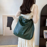 Große Retro-Leder-Tote-Bag für Damen