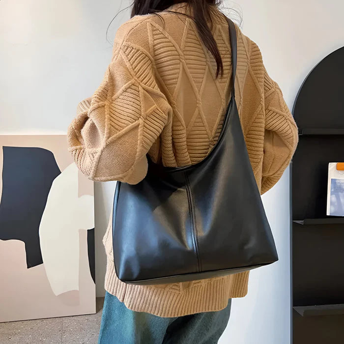 Vintage Schultertasche aus weichem Leder für Damen