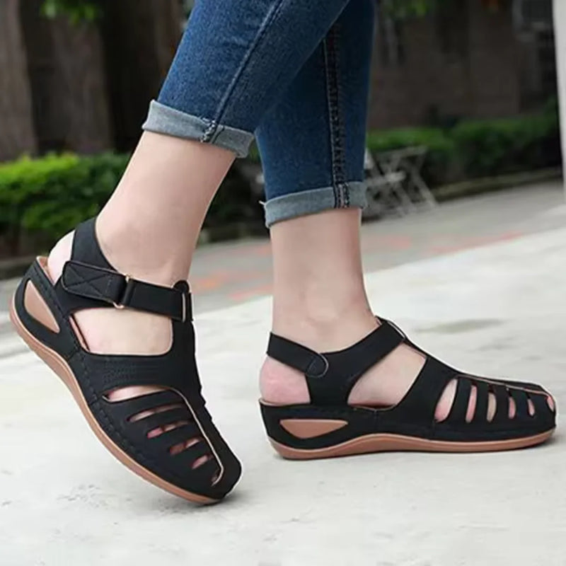 Bohemian Wedge-Sandalen
