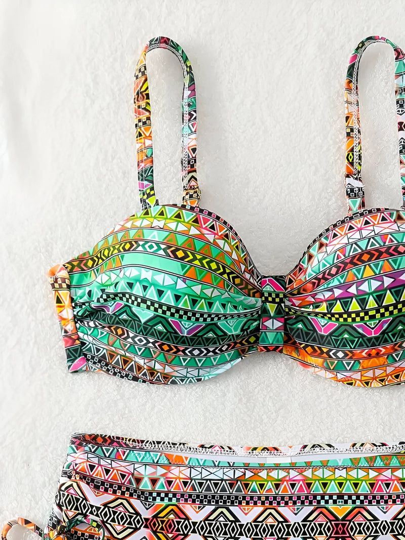 Zweiteiliges Bikini-Set mit auffälligem Print