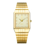 Luxuriöse Quarzuhr in Gold und Weiß