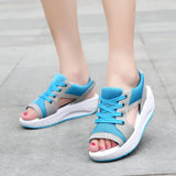 Damen Schnür-Platform Muffin Sandalen