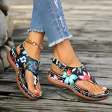 Florale bestickte Komfortsandalen