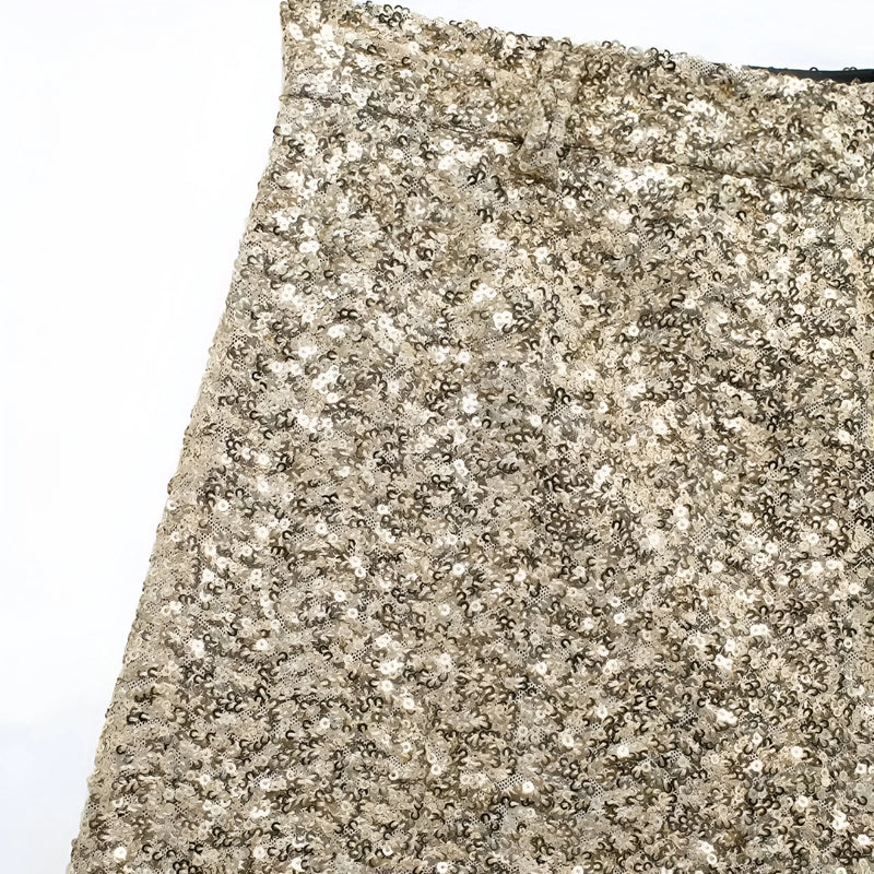 Pailletten-besetzte Mini-Shorts mit A-Linien-Schnitt