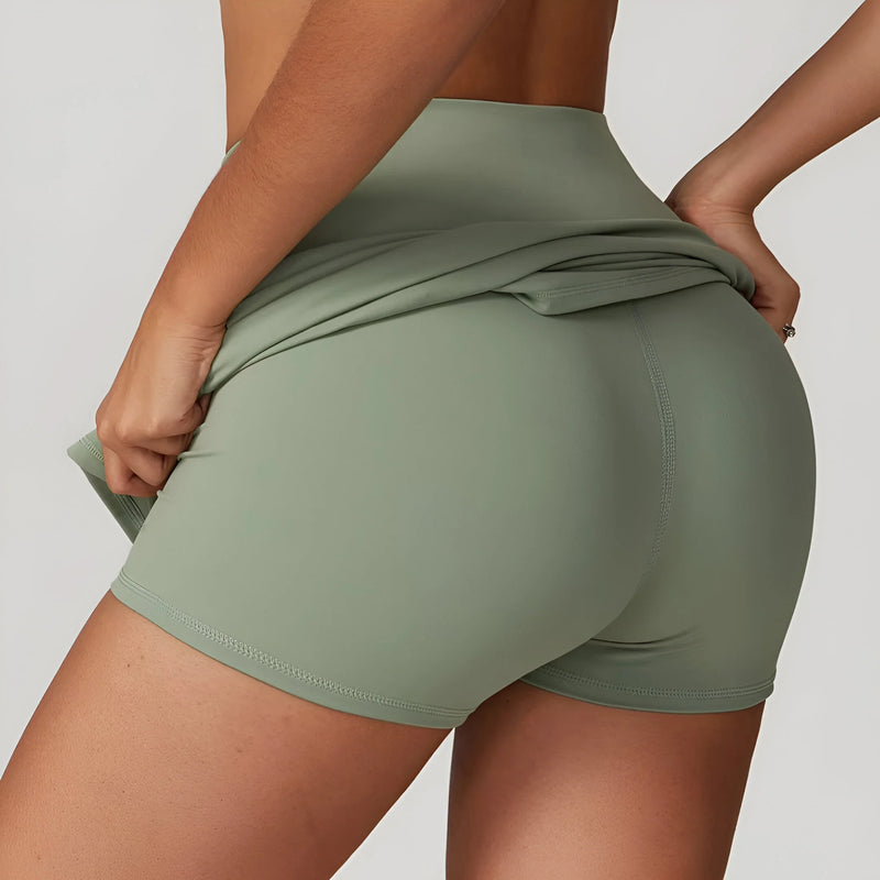 High-Waist Athletic Skort mit integrierten Shorts