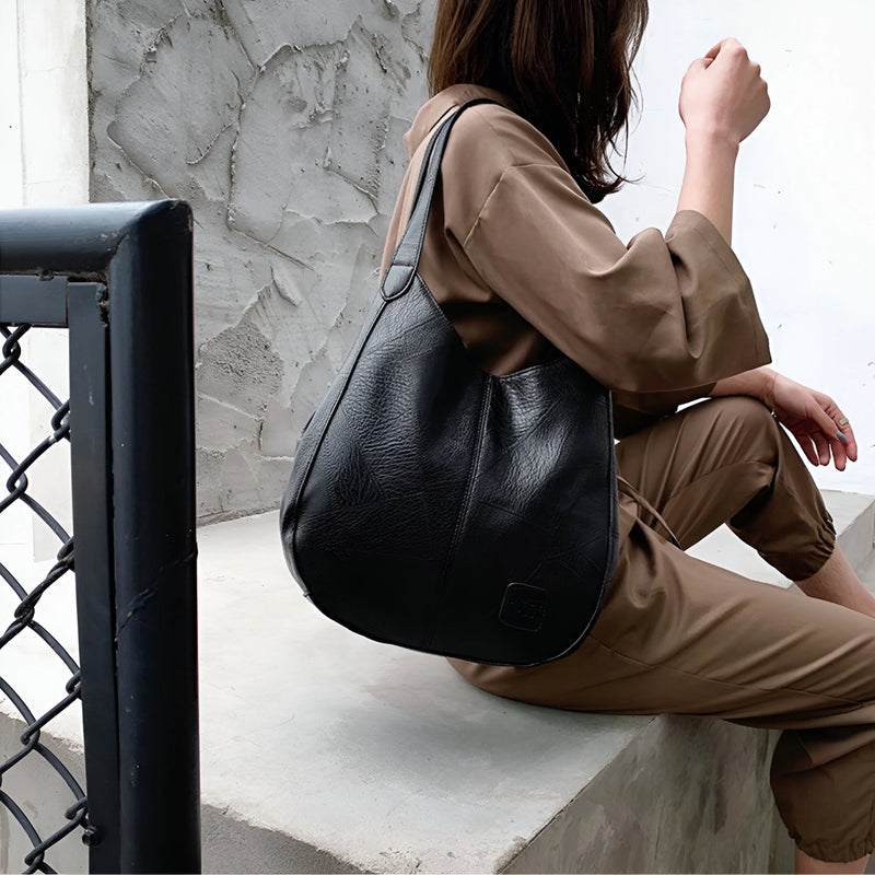Damen Trendige Vintage-Schultertasche aus Leder