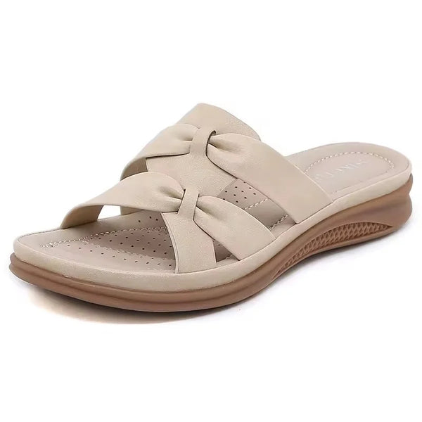 Schleifen-Flache Pantoletten für Damen