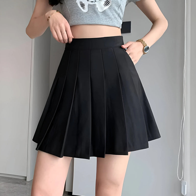 High-Waist Falten-Minirock – Bequem & vielseitig