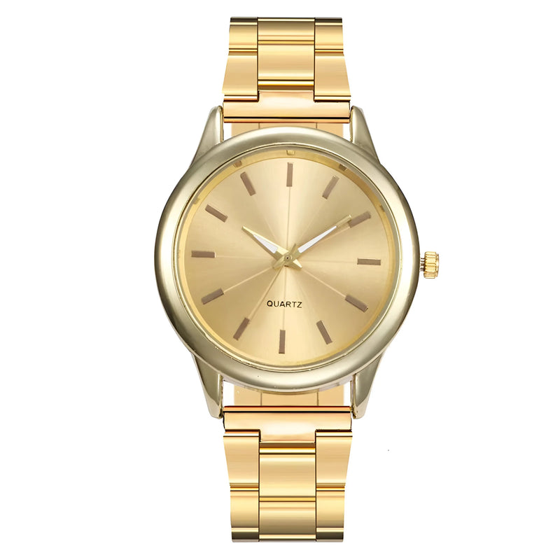 Damen Minimalistische Edelstahl Quarz Uhr