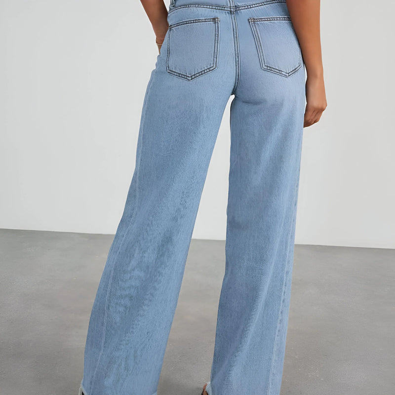 Damen High-Waist Weite-Leg Denim-Jeans