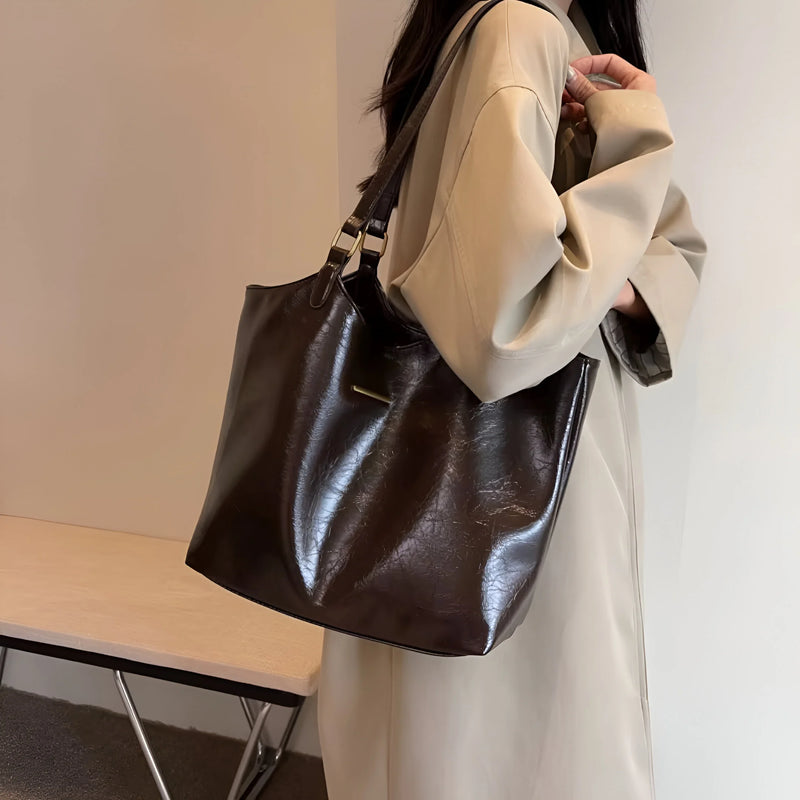 Damen Stilvolle Vintage-Leder-Tote-Bag