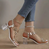 Rhinestone-verzierte High Heel Sandalen für Damen