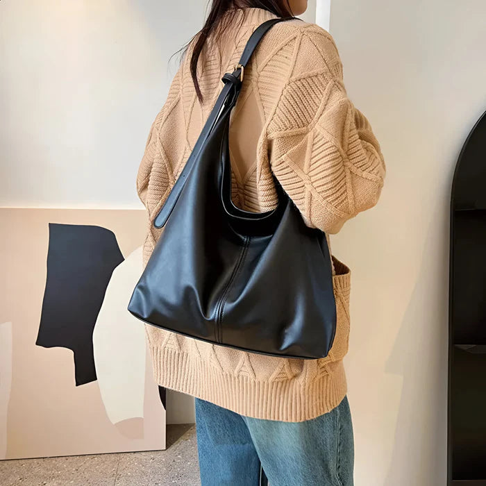 Vintage Schultertasche aus weichem Leder für Damen