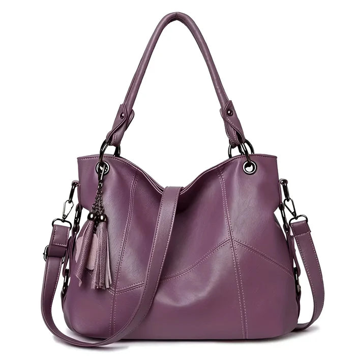 Damen-Crossbody-Designertasche aus Leder mit Quaste