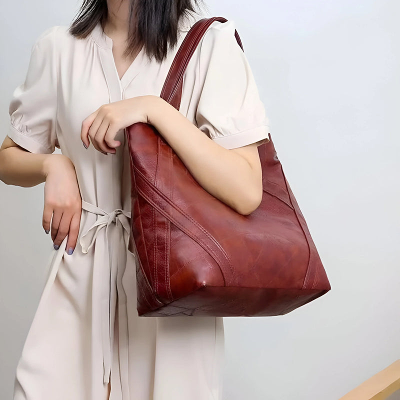 Damen Stilvolle Lederhandtasche mit großer Kapazität