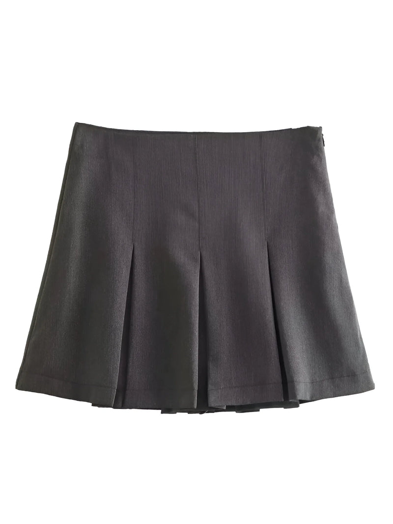 Vintage High-Waist Falten-Minirock
