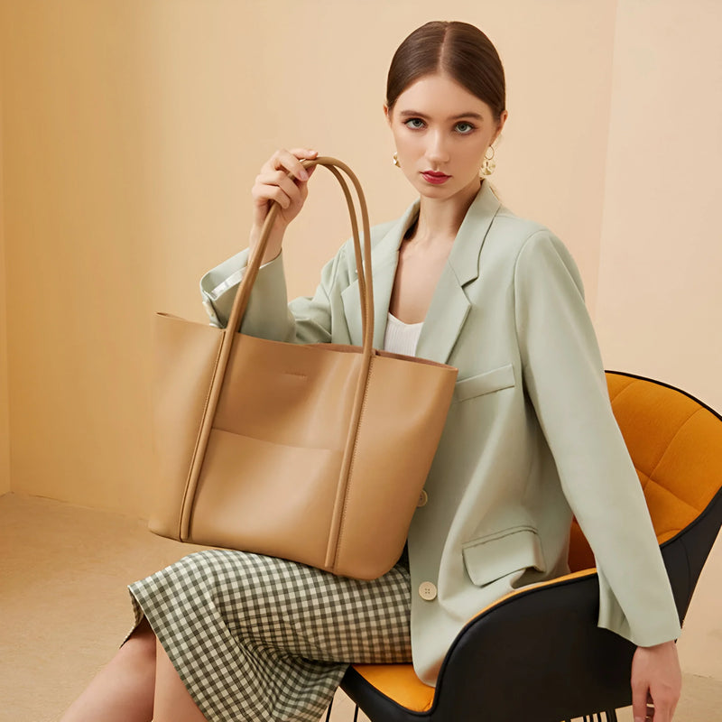 Damen Große Schulter-Tote-Bag aus Leder