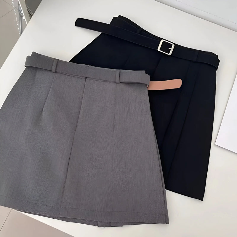 High-Waist Falten A-Linien Rock