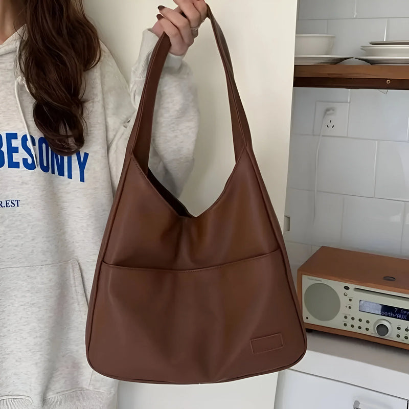 Damen Klassische Alltagsschultertasche aus Leder