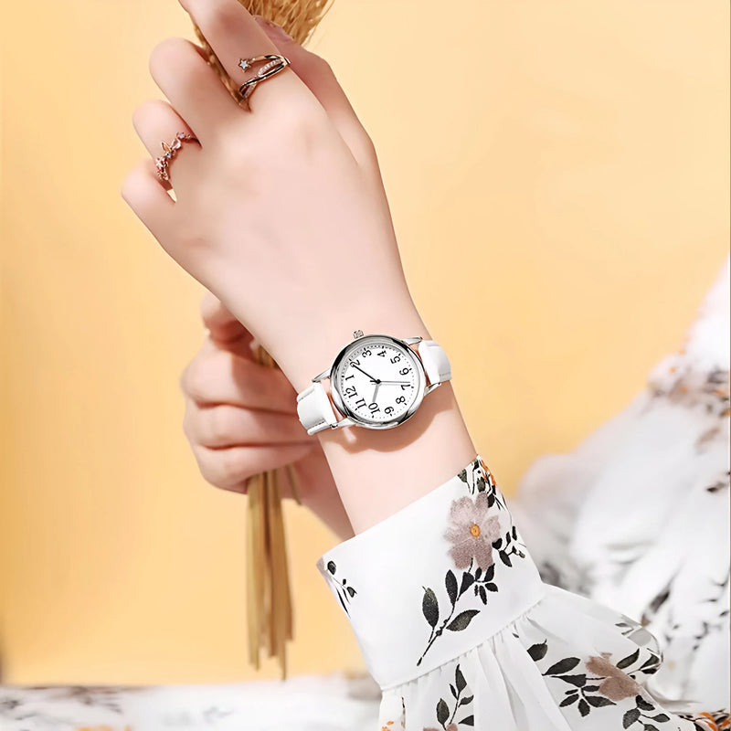 Damen Stylische Klassische Quarz Uhr