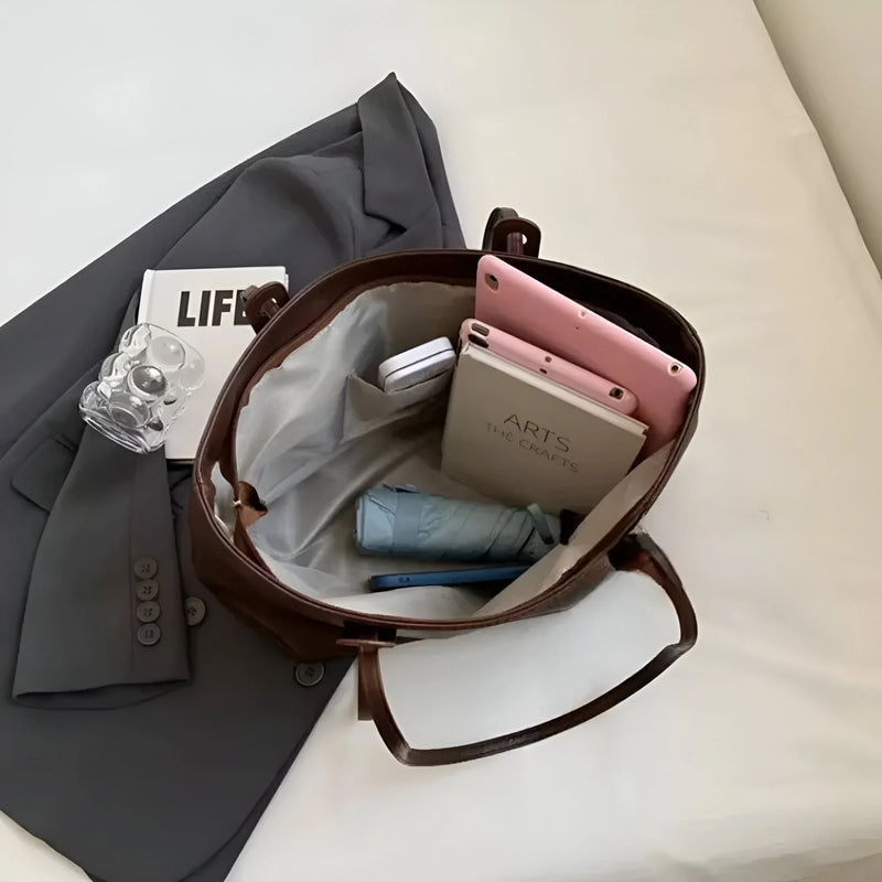 Damen Stilvolle Schulterhandtasche aus Leder