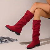 Damen Mid-Calf Slip-On Stiefel