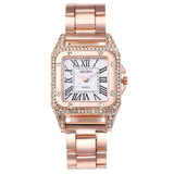 Damen Quadrat & Verstellbares Armband Quarz Uhr