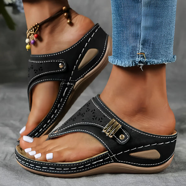 Damen Wedge Heel Sandalen mit Clip-Zehenverschluss