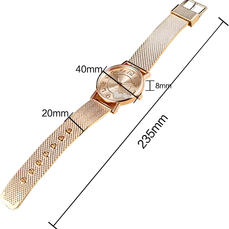 Damen Minimalistische Mesh Armband Quarz Uhr