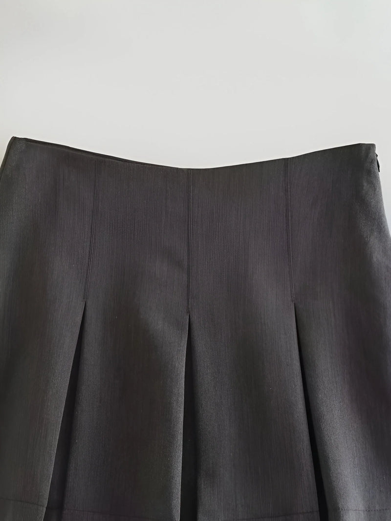 Vintage High-Waist Falten-Minirock