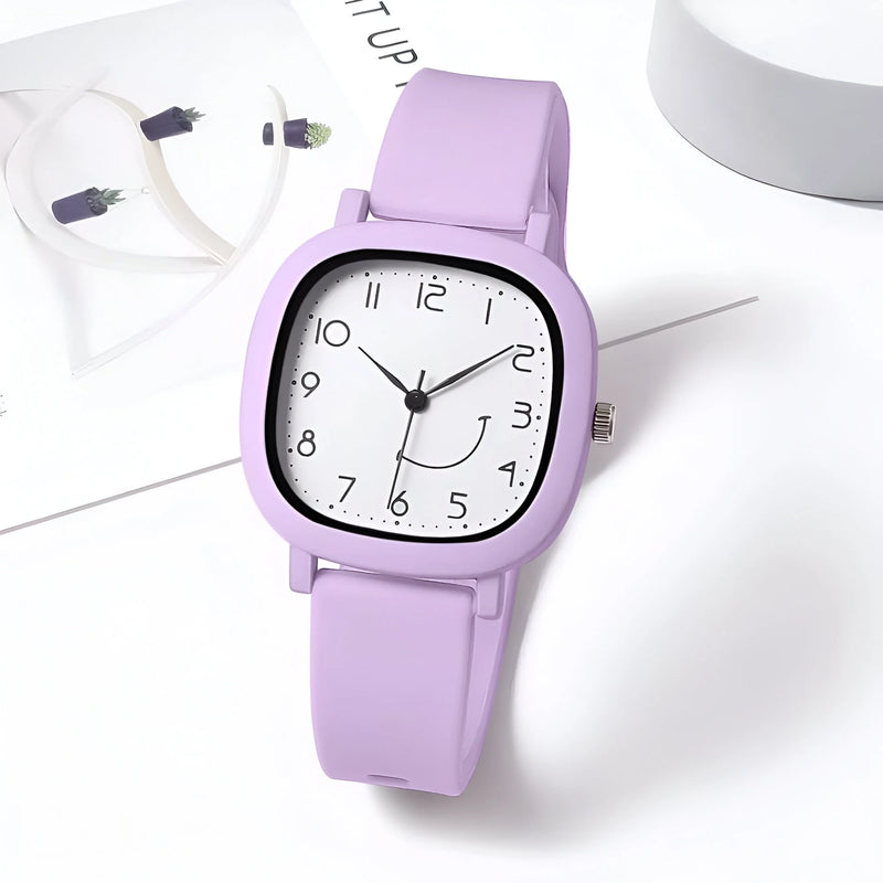 Damen Bunte Silikonarmband Quarz Uhr