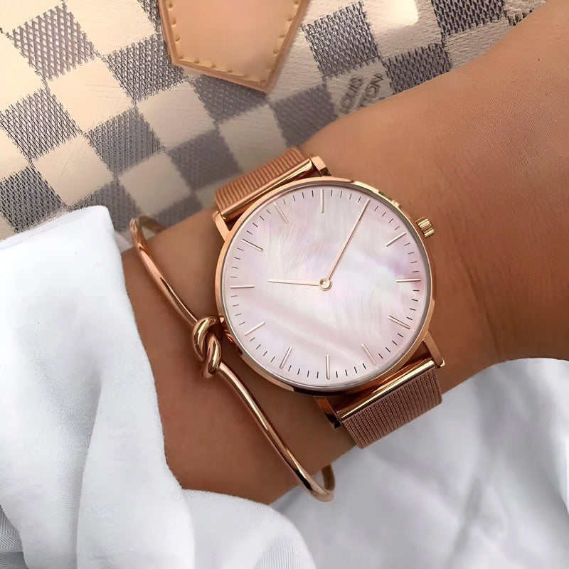 Damen Stylische Mesh Armband Uhr