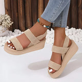 Verstellbare Slingback-Plateau-Sandalen mit unterstützender Sohle