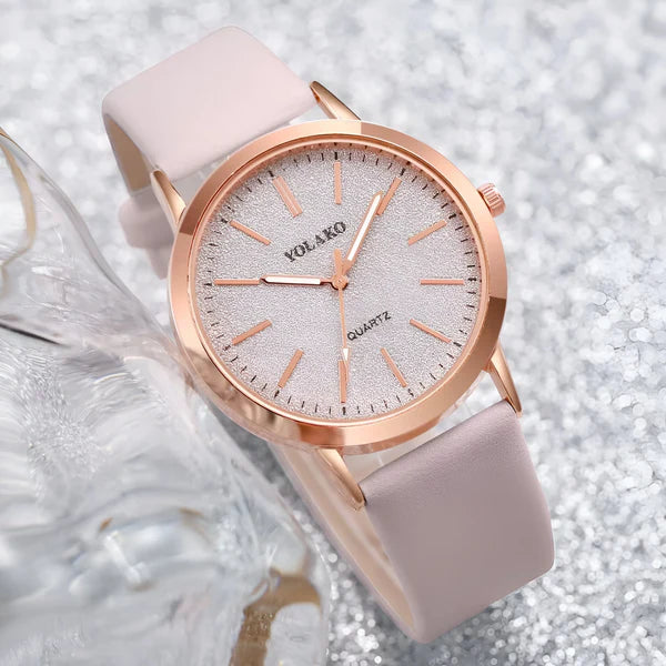 Frosted Dial Lederuhr