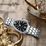 Kristall-Akzent Oval Armband Uhr