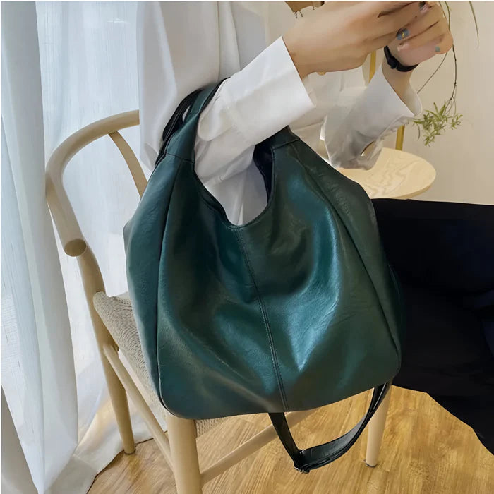 Damen Große Schultertasche aus weichem Leder