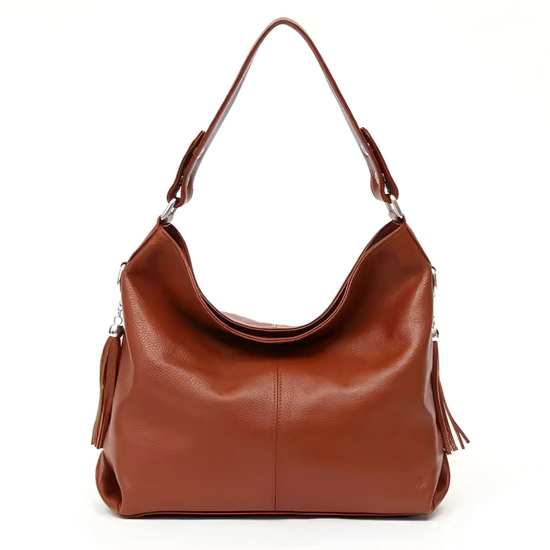 Damen-Trendige Schultertasche aus Leder mit Quaste
