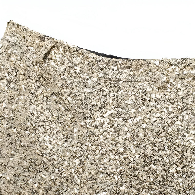 Pailletten-besetzte Mini-Shorts mit A-Linien-Schnitt