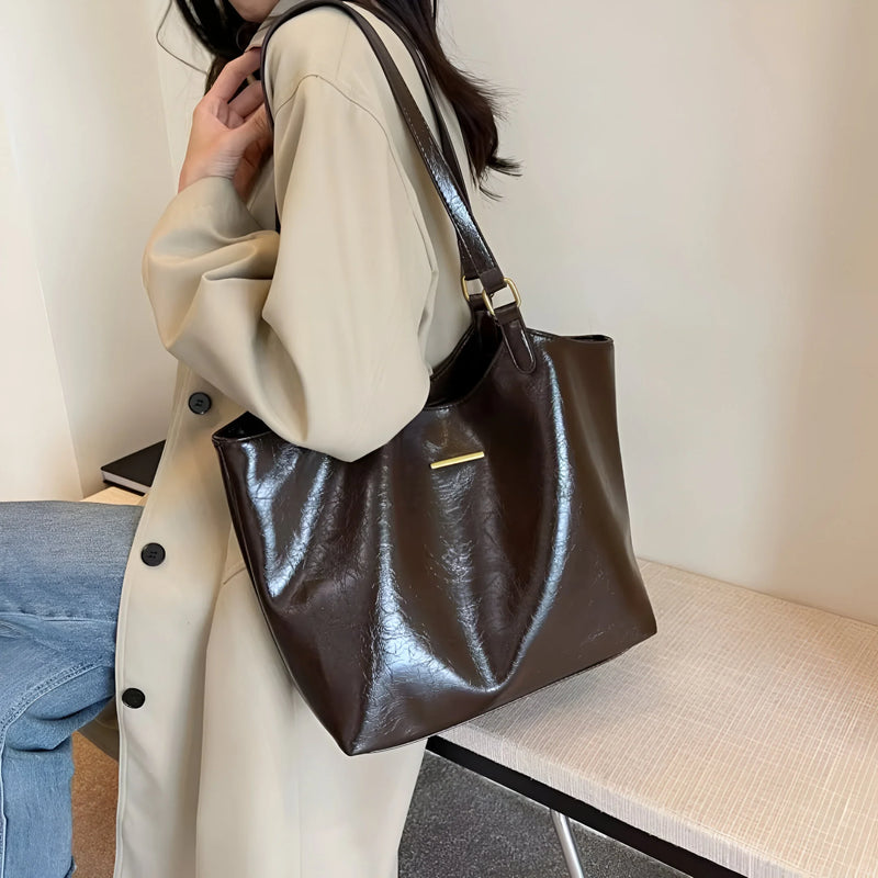 Damen Stilvolle Vintage-Leder-Tote-Bag