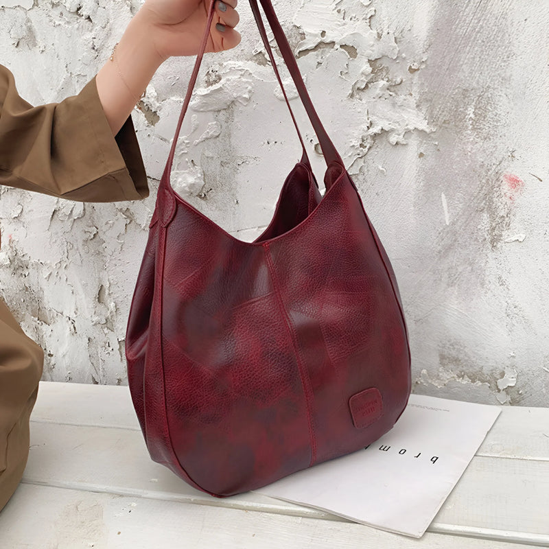 Damen Trendige Vintage-Schultertasche aus Leder