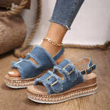 Schicke Plateau-Sandalen mit Doppel-Schnalle