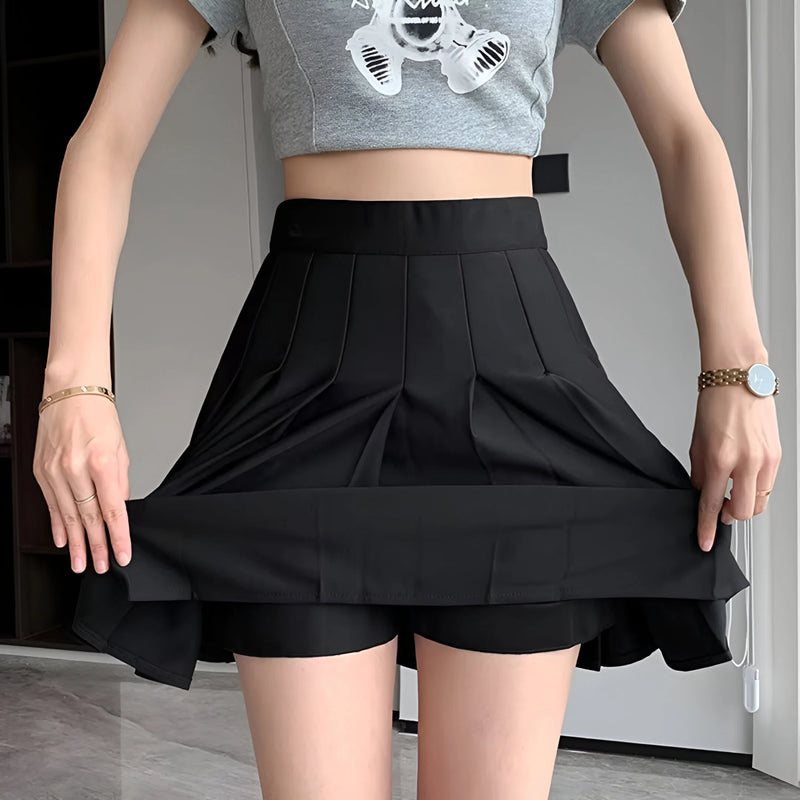 High-Waist Falten-Minirock – Bequem & vielseitig