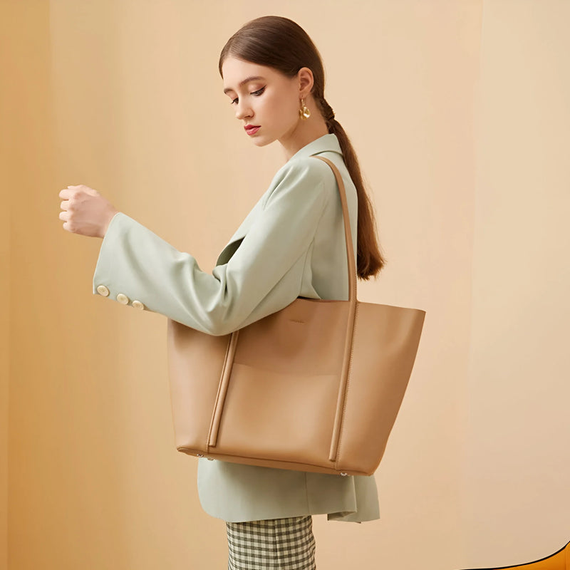 Damen Große Schulter-Tote-Bag aus Leder