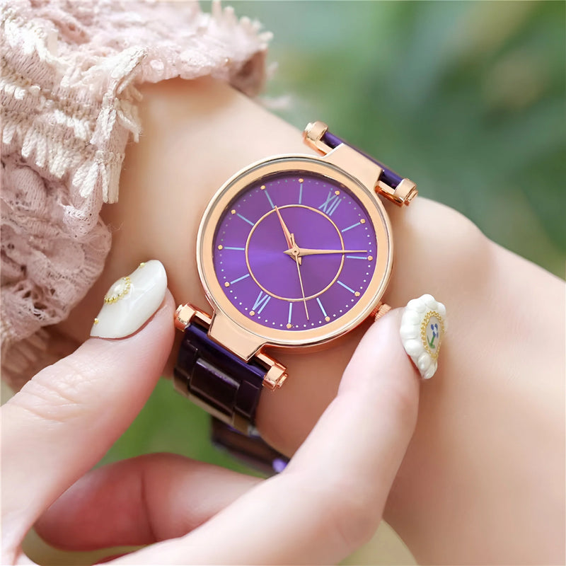 Damen Vielseitige Edelstahl Quarz Uhr