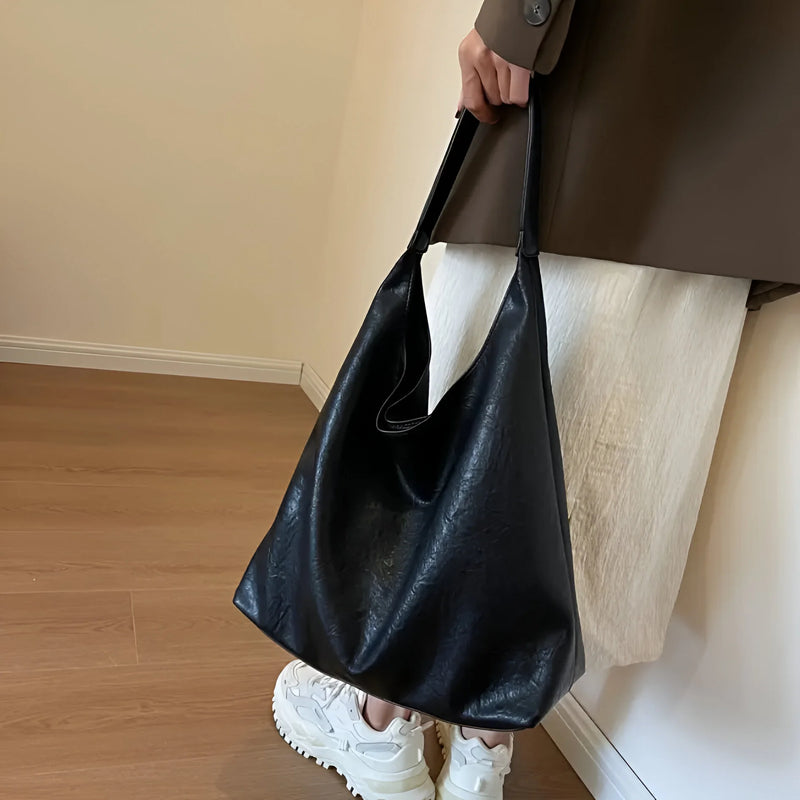 Damen Klassische Leder-Schulter-Tote-Bag