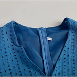 Damen V-Ausschnitt Kleid mit Versteckten Taschen