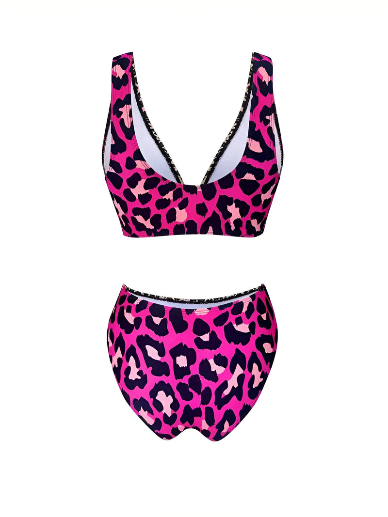 Zweiteiliges Bikini-Set mit Leopardenmuster