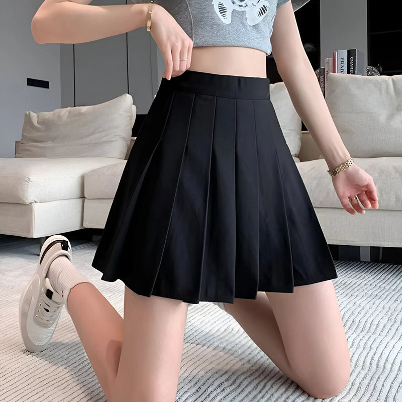 High-Waist Falten-Minirock – Bequem & vielseitig